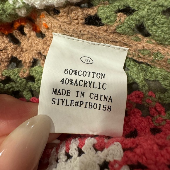 NWOT Colorful Crochet Swim Coverup Sz: S - Picture 7 of 7
